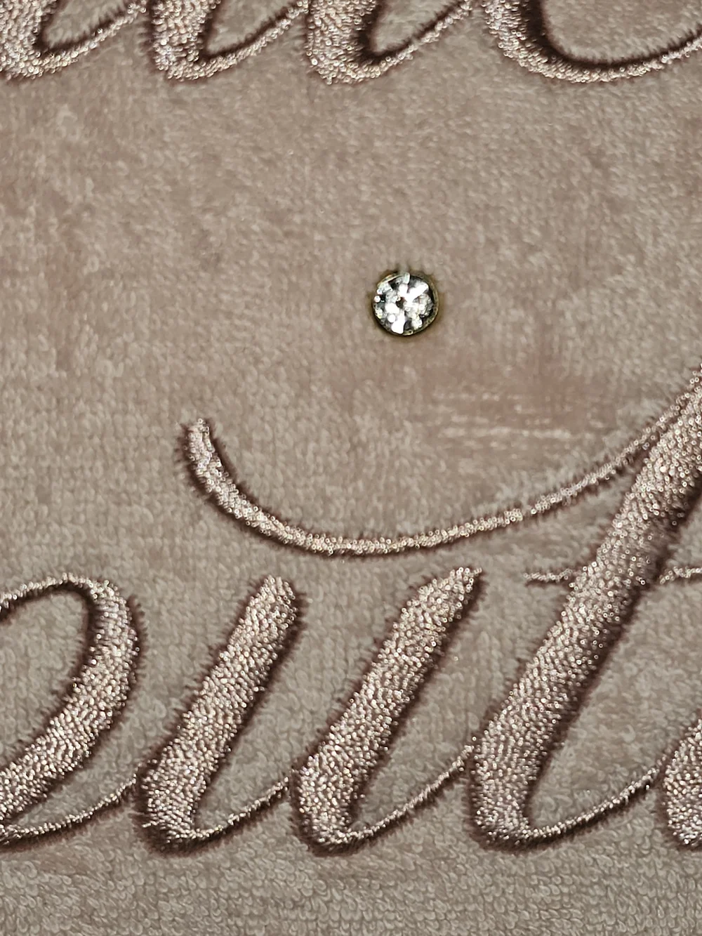 Juicy Couture Pale Pink Velvet Tote with Gold Chain & Cherry Charm